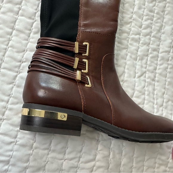 Vince Camuto Leather/Fabric Upper Dark Brown  Boots in Size 7M - Picture 7 of 16
